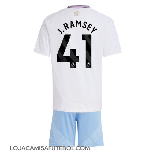 Camisa de Futebol Aston Villa Jacob Ramsey #41 Equipamento Secundário Infantil 2024-25 Manga Curta (+ Calças curtas)